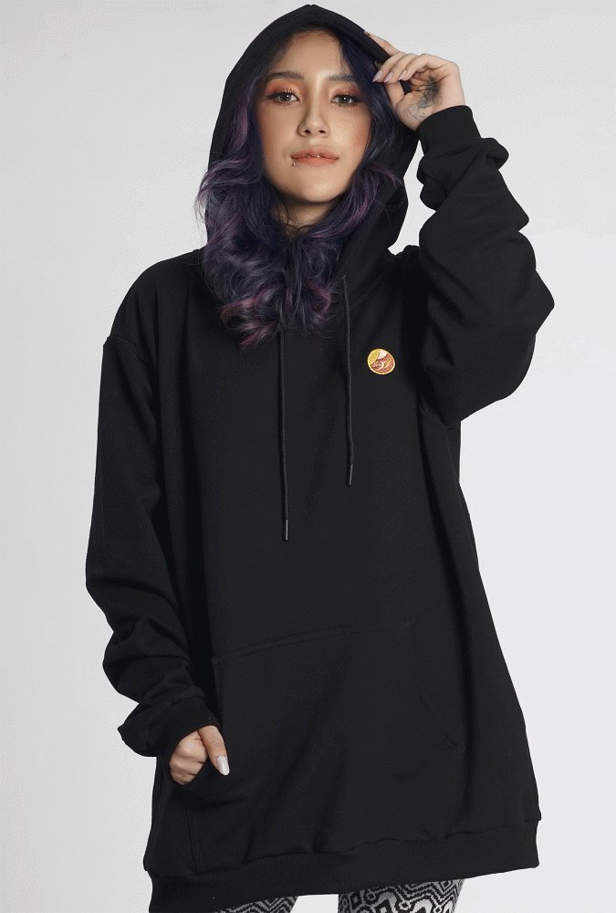 Golden Culture Autumn Girl  Hoodie(Black)